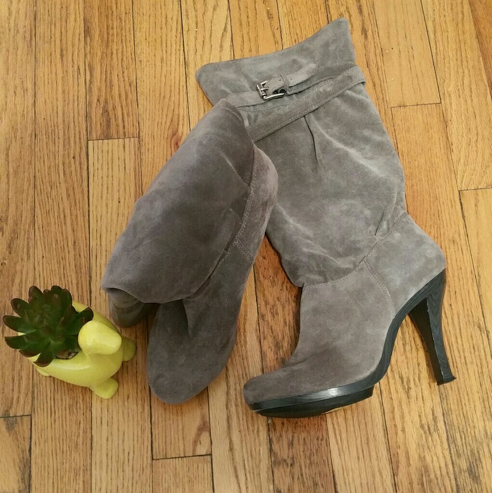 Michael Kors Gray Tall Suede Boots